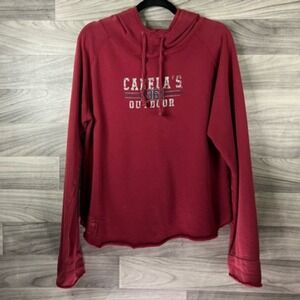 Jansport Womens Hoodie Sweatshirt Red‎ Pullover Cabelas Outdoor 1961 Cotton L